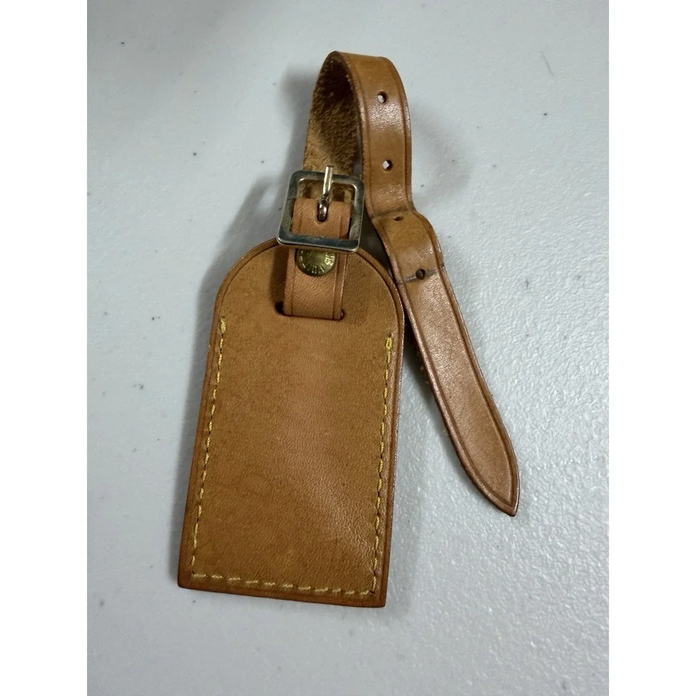 Louis Vuitton Luggage Tag Vintage Retro‎ Leather Made in Paris France Vachetta